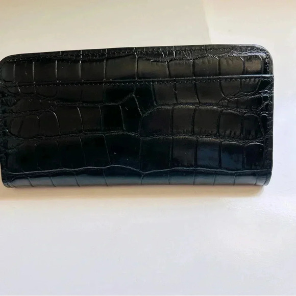 Brighton Heritage Collection Mingle Croc Embossed Large Clutch Wallet Black - Picture 3 of 11